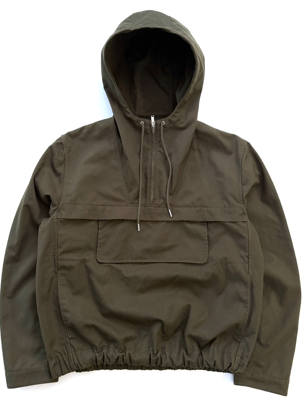 Helmut Lang Cotton Zip Popover Jacket Mens Small Olive Green Boxy